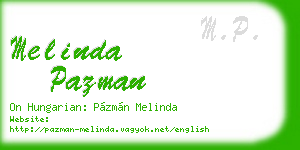 melinda pazman business card