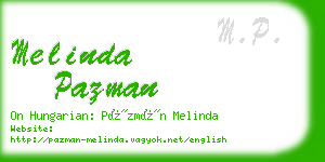 melinda pazman business card